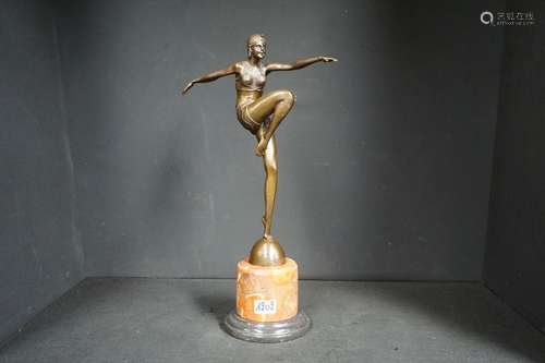 BRONZEN BEELD IN ART DECO STIJL