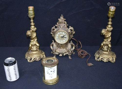 A Marianne Clock together with a carriage clock and