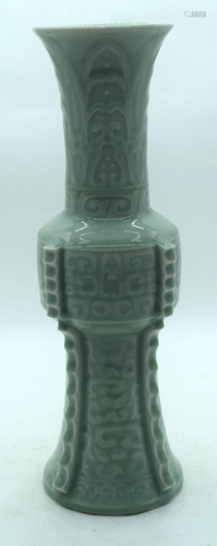 A large Chinese Celadon GU vase .