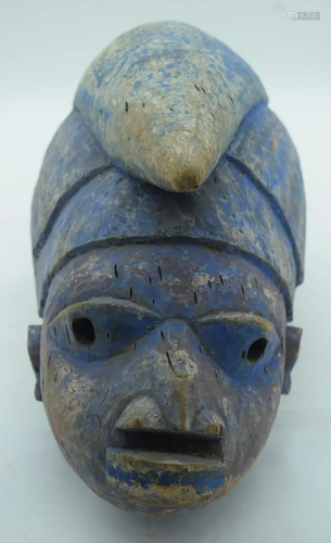 TRIBAL AFRICAN ART - YORUBA GELEDE MASK from Nigeria.