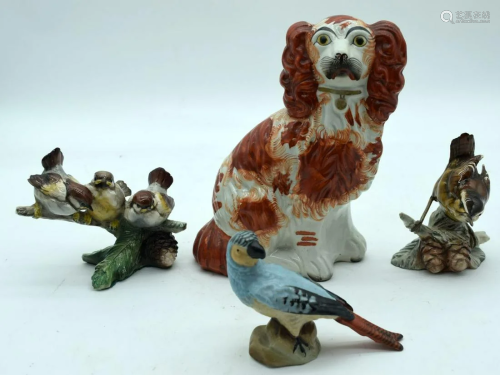 A Collection of ceramic birds together with a