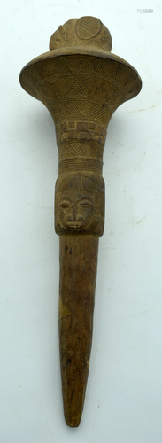 TRIBAL AFRICAN ART BAULE FLY SWISH. Ivory Coast.