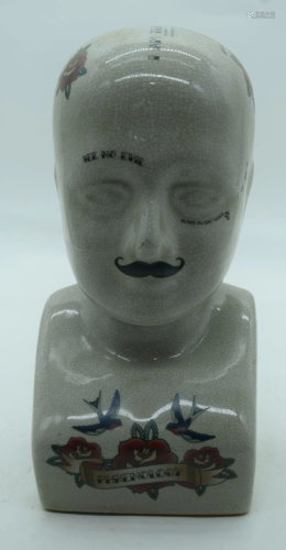 A contemporary Porcelain Phrenology head 28cm.