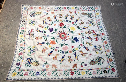 A South East Asian embroidered wedding banner