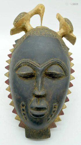 TRIBAL AFRICAN ART BAULE MASK from the Ivory Coast,