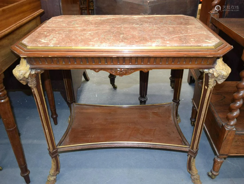 AN UNUSUAL ANTIQUE FRENCH MARBLE INSET TABLE with r…