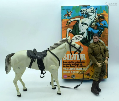 A vintage boxed model of Silver from the Lone Ranger