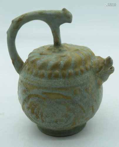 A Chinese Celadon water dropper 19cm.