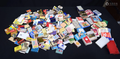 A large collection of match boxes, matchbooks and