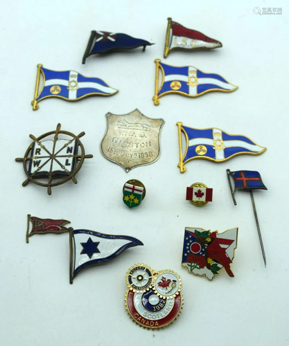 A Collection of sailing related enamelled badges