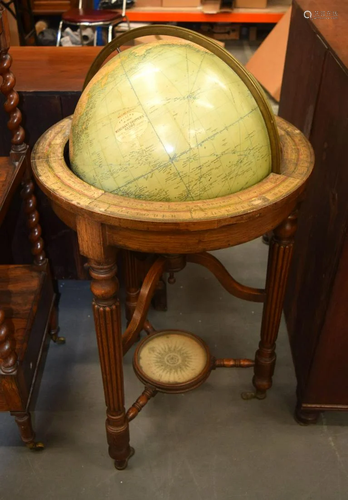 A LARGE ANTIQUE 18INCH MERCHANT SHIPPERS GLOBE upon …