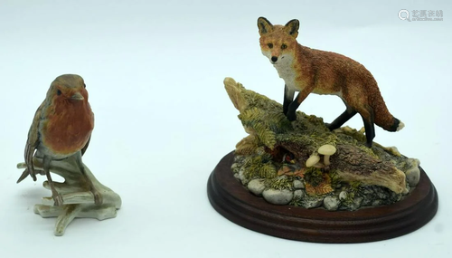 A Border fine arts figure of a fox and a German Goebal