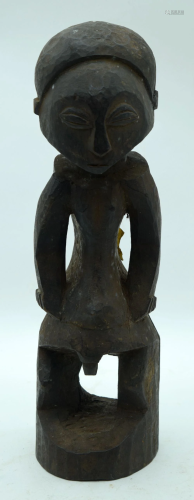 TRIBAL AFRICAN ART A LUBA HEMBA FIGURE from The DR