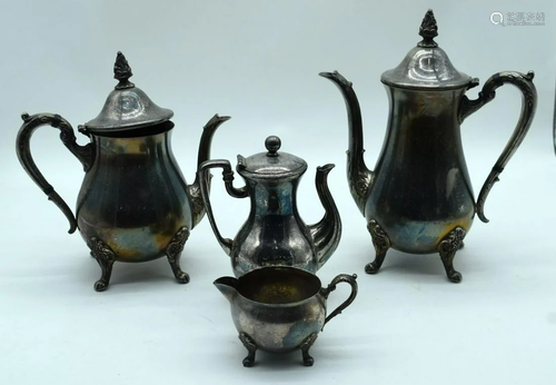 A Silver plated tea set 28cm (4).