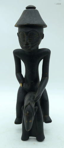 TRIBAL AFRICAN ARTSENUFO HORSE RIDER. Ivory Coast.