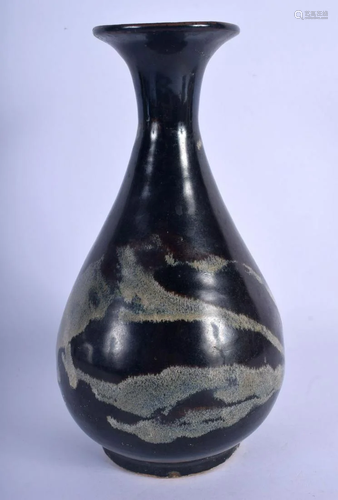 A CHINESE BLACK GLAZED JUNYAO STONEWARE VASE 20th