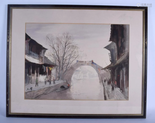 Chinese School (20th Century) 3 Watercolours. Largest