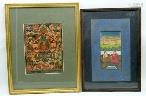 A framed Indian watercolour together with another South