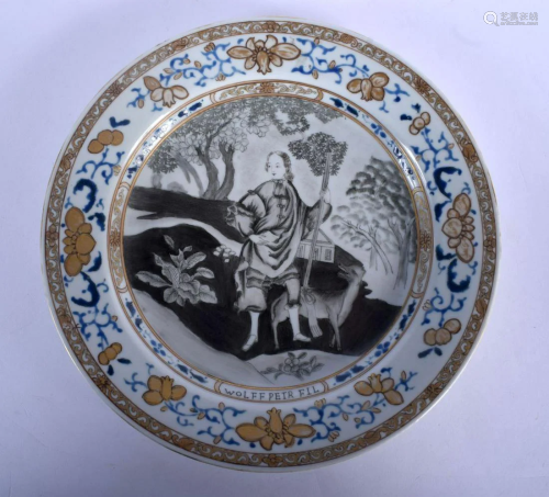 A CONTEMPORARY CHINESE EXPORT EN GRISAILLE PORCELAIN