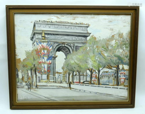 Jean Dorville (1902-1985) Oil on card Arc de Triomphe