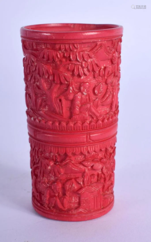 A MID 19TH CENTURY CHINESE CARVED CANTON STAINE…