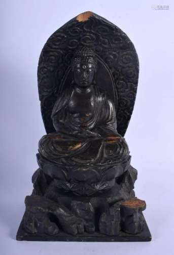 A 19TH CENTURY JAPANESE MEIJI PERIOD CARVED WOOD FIGURE