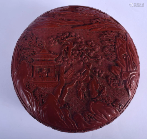 A LARGE EARLY 20TH CENTURY CHINESE CINNABAR LACQUER