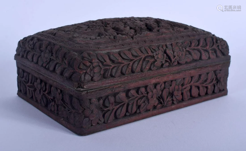 A LATE 19TH CENTURY CHINESE CINNABAR LACQUER BOX …