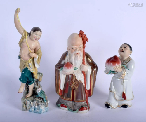 THREE 1950S CHINESE PORCELAIN FIGURES modelled in