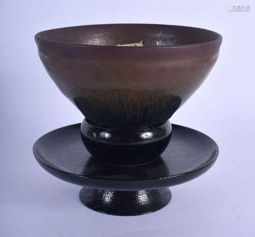 AN EARLY CHINESE TENMONKU STONEWARE TEABOWL…