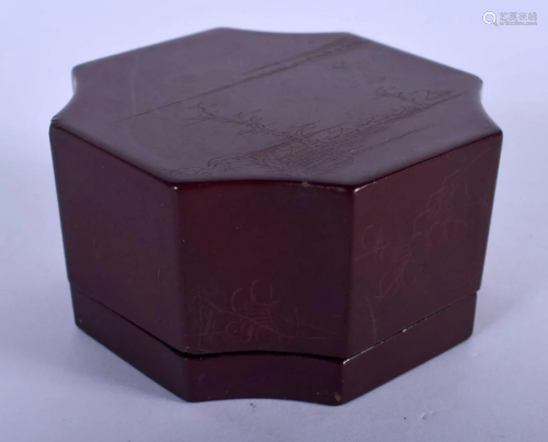 A RARE LATE 19TH CENTURY CHINESE RED LACQUER BOX AND