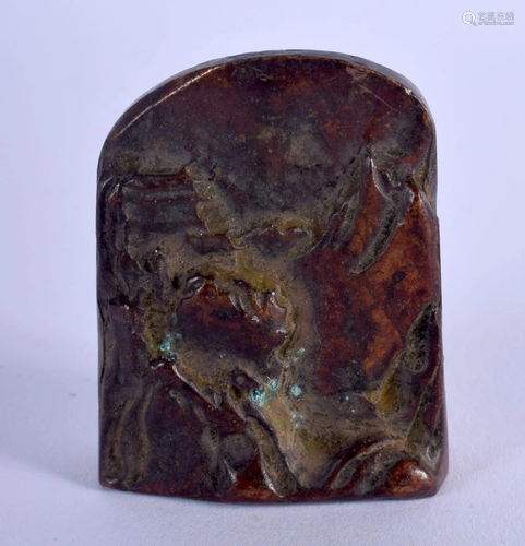 A CHINESE BRONZE SEAL 20th Century. 4 cm x 3 cm.