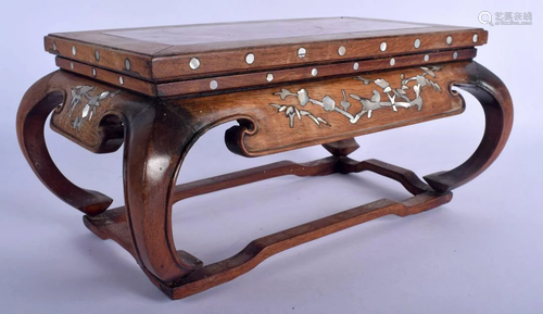 A 19TH CENTURY CHINESE CARVED HARDWOOD AND MARBLE