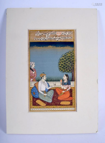 A 19TH CENTURY INDIAN PAINTED WATERCOLOUR MINIATURE