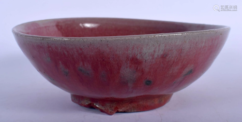 A CHINESE QING DYNASTY MUSHROOM LIPPED FLAMBE GLAZE