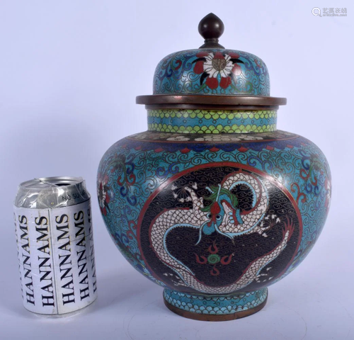 AN EARLY 20TH CENTURY CHINESE CLOISONNE ENAMEL JAR …