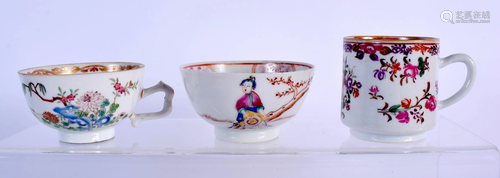 TWO 18TH CENTURY CHINESE EXPORT FAMILLE ROSE CUPS