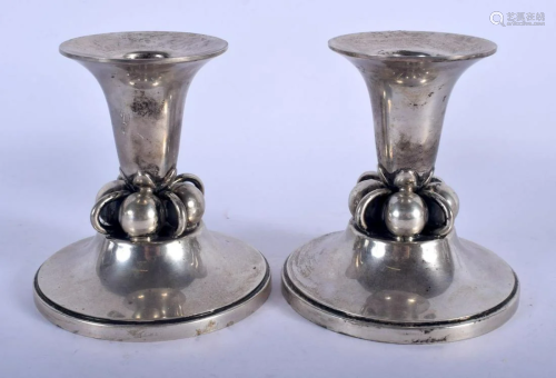 A PAIR OF STERLING SILVER GEORG JENSEN TYPE