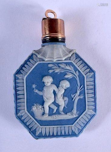 A VERY RARE 18TH CENTURY WEDGWOOD JASPERWARE SCENT