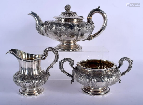 AN EARLY 19TH CENTURY ENGLISH SILVER TEASET. London