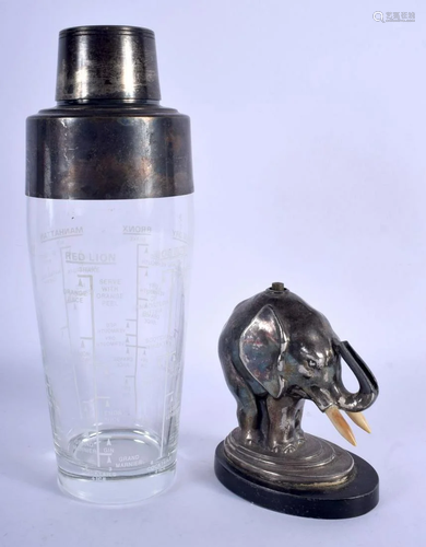 A RETRO COCKTAIL SHAKER together with an art deco