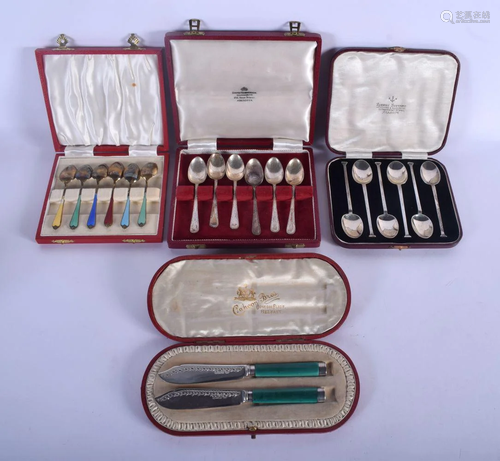 FOUR CASED SILVER ITEMS Sheffield 1902, 1928,