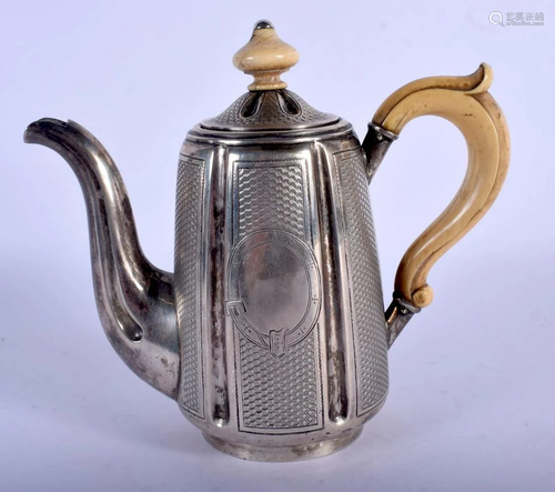 A RARE 19TH CENTURY RUSSIAN SILVER AND BONE TEAPOT…