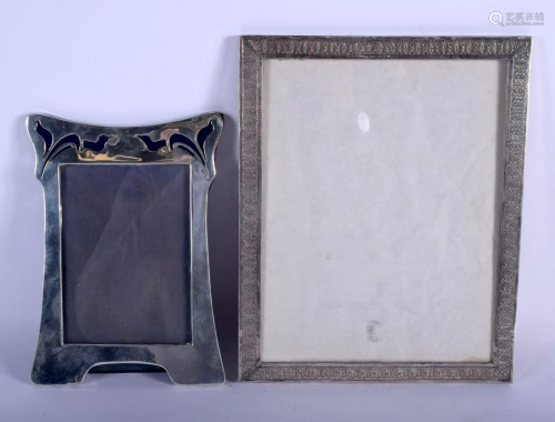 AN ART NOUVEAU SILVER PHOTOGRAPH FRAME and another