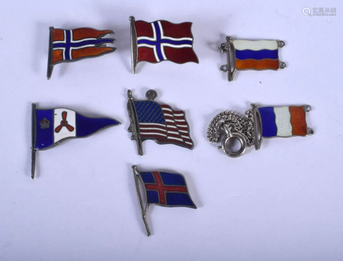 ASSORTED SILVER FLAGS. 18 grams. 2.5 cm x 3 cm. (qty)