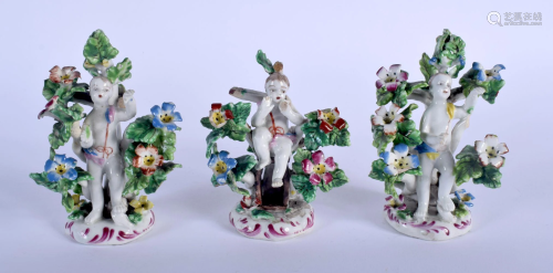 A SET OF THREE 18TH CENTURY EUROPEAN PORCELAIN FI…