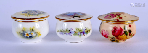 Royal Worcester thee patch boxes: blush ivory with