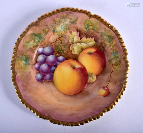 Royal Worcester gadroon bordered side plate painted