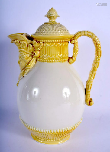 Royal Worcester face mask jug and cover decorated in