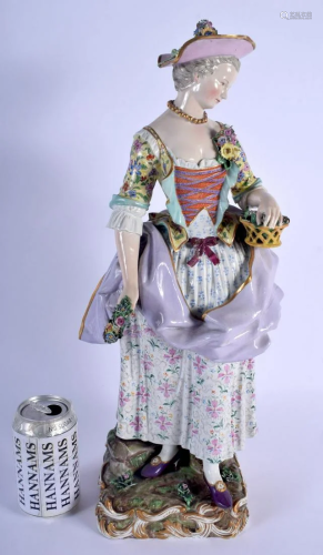 A RARE LARGE 19TH CENTURY MEISSEN PORCELAIN FIGURE OF A